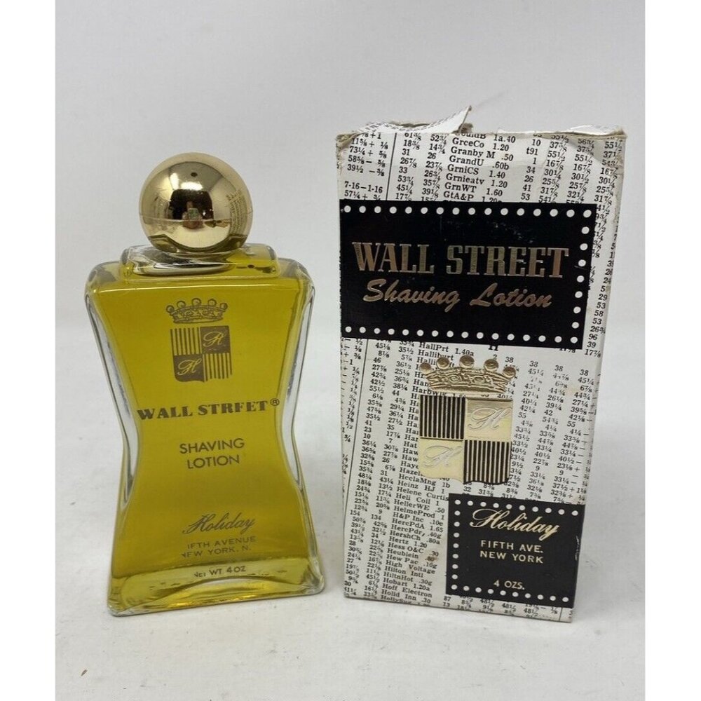 Vintage Wall Street Shaving Lotion Holiday Fifth Ave NY 4 oz. With Box
